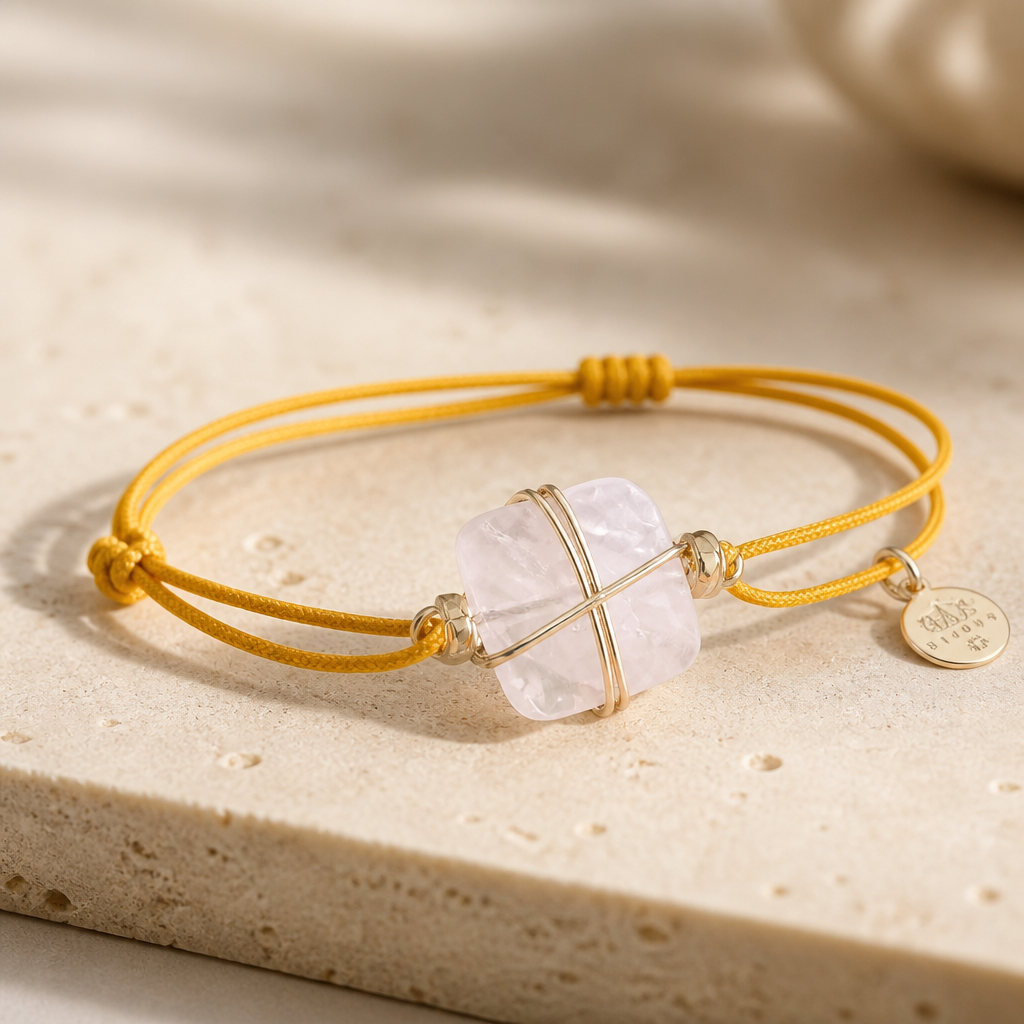 GAS BIJOUX - BRACELETS SQUARE MINIS LIENS DORÉ - 4 COULEURS
