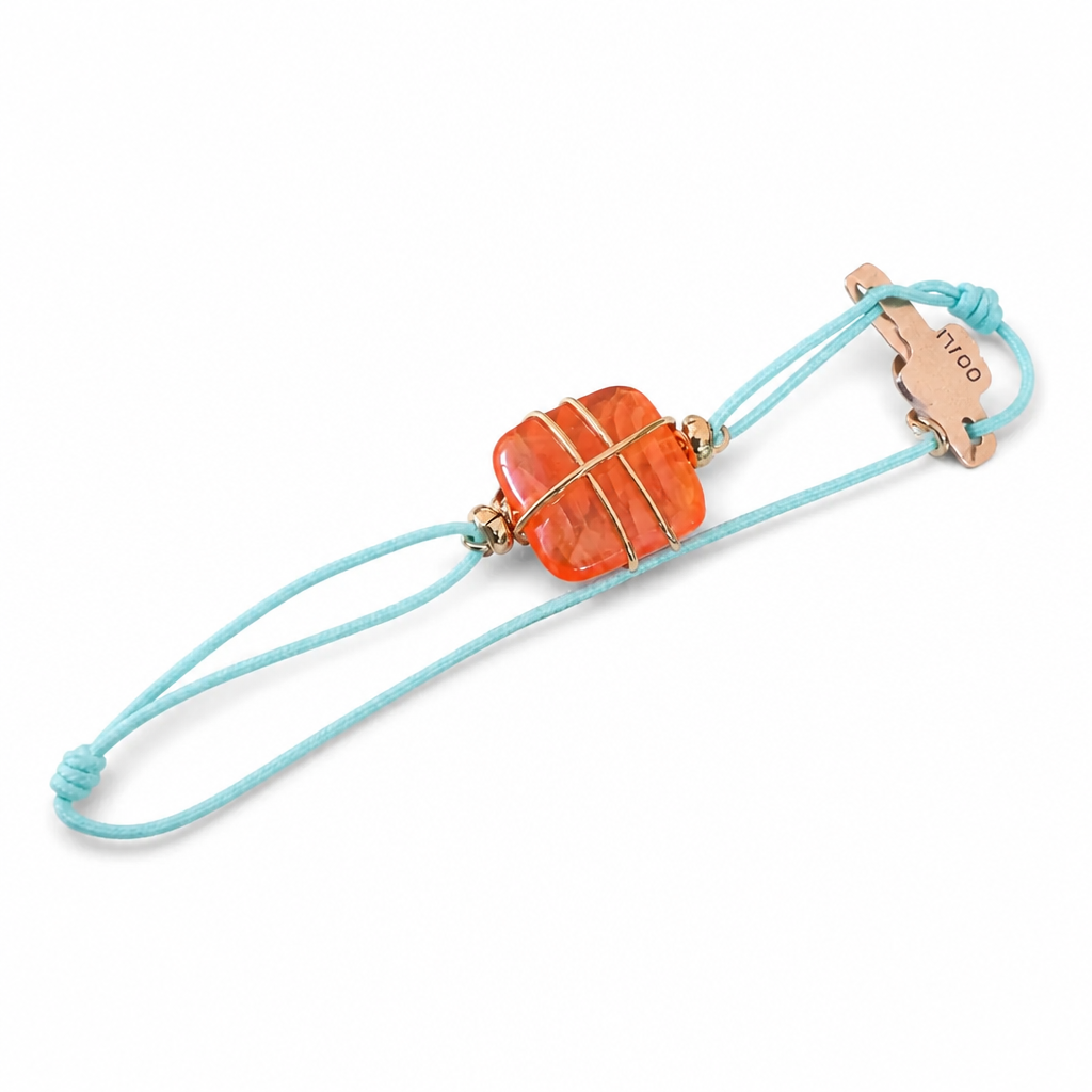 GAS BIJOUX - BRACELETS SQUARE MINIS LIENS DORÉ - 4 COULEURS