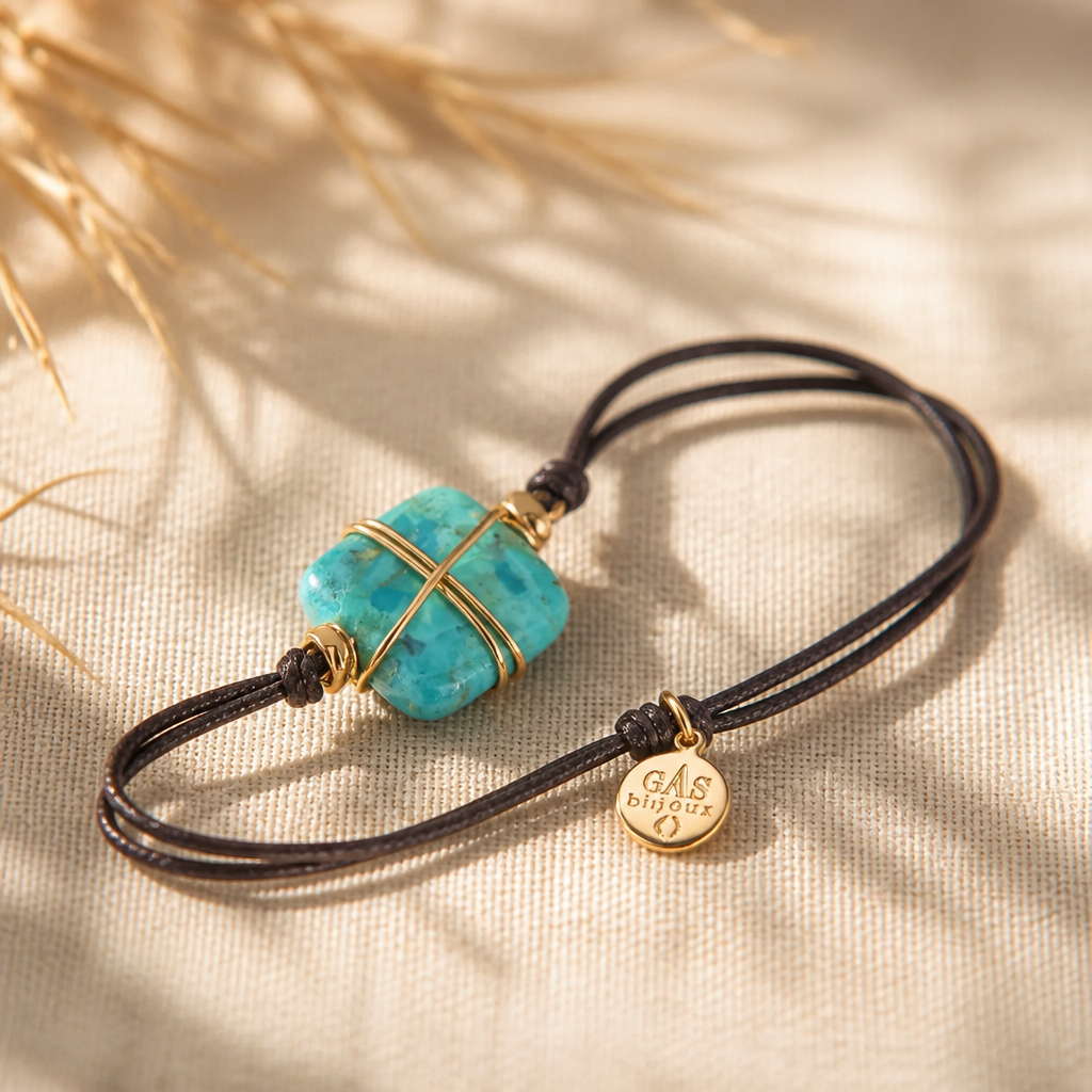 GAS BIJOUX - BRACELETS SQUARE MINIS LIENS DORÉ - 4 COULEURS