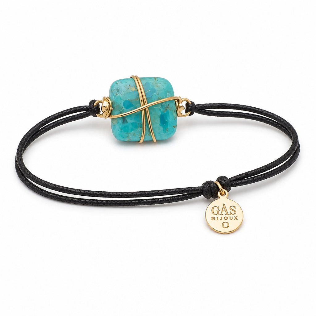 GAS BIJOUX - BRACELETS SQUARE MINIS LIENS DORÉ - 4 COULEURS