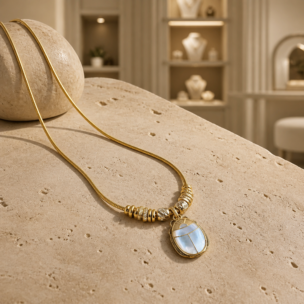 GAS BIJOUX - COLLIER BIA SCARAMOUCHE DORÉ - NACRE BLANCHE