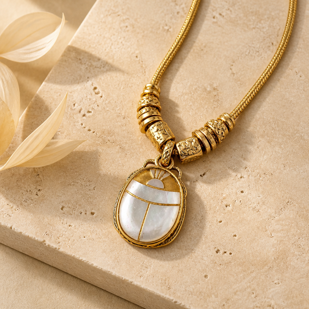 GAS BIJOUX - COLLIER BIA SCARAMOUCHE DORÉ - NACRE BLANCHE