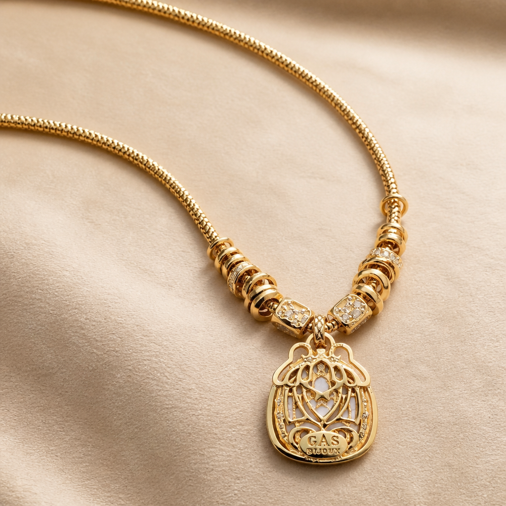 GAS BIJOUX - COLLIER BIA SCARAMOUCHE DORÉ - NACRE BLANCHE