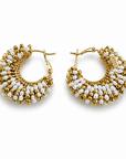 GAS BIJOUX - BOUCLES D'OREILLES CREOLES IZZIA DORÉES - BLANCHES ET DORÉES