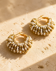 GAS BIJOUX - BOUCLES D'OREILLES CREOLES IZZIA DORÉES - BLANCHES ET DORÉES