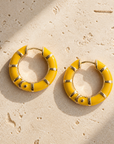 GAS BIJOUX - BOUCLES D'OREILLES CREOLES BAMBOU MINI DORÉES - JAUNE