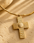GAS BIJOUX - COLLIER CROIX BAMBOU BIS DORÉE