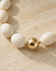 ZAG BIJOUX - COLLIER MAILLES OVALES ACETATE BEIGE - NEW MODELE HIVER 2026