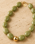 ZAG BIJOUX - COLLIER MAILLES OVALES ACETATE OLIVE - NEW MODELE HIVER 2026
