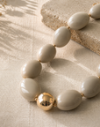 ZAG BIJOUX - COLLIER MAILLES OVALES ACETATE TAUPE - NEW MODELE HIVER 2026