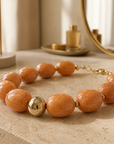 ZAG BIJOUX - COLLIER MAILLES OVALES ACETATE ORANGE - NEW MODEL HIVER 2026