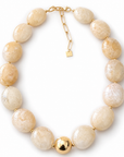ZAG BIJOUX - COLLIER MAILLES OVALES ACÉTATE BEIGE MARBRÉ - NEW MODEL HIVER 2026