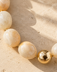 ZAG BIJOUX - COLLIER MAILLES OVALES ACÉTATE BEIGE MARBRÉ - NEW MODEL HIVER 2026