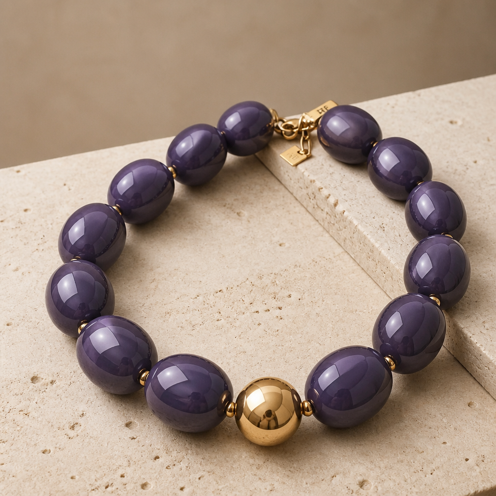 ZAG BIJOUX - COLLIER MAILLES OVALES ACÉTATE VIOLET - NEW MODEL HIVER 2026