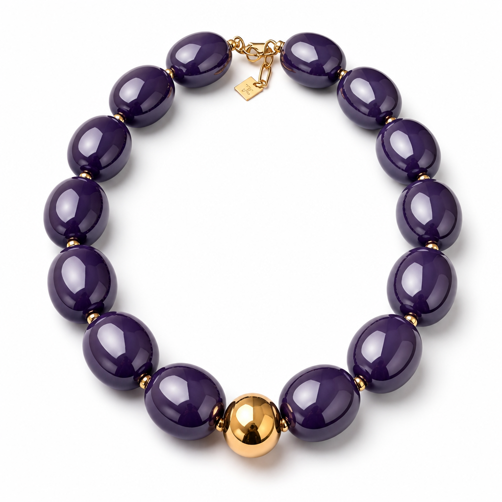 ZAG BIJOUX - COLLIER MAILLES OVALES ACÉTATE VIOLET - NEW MODEL HIVER 2026