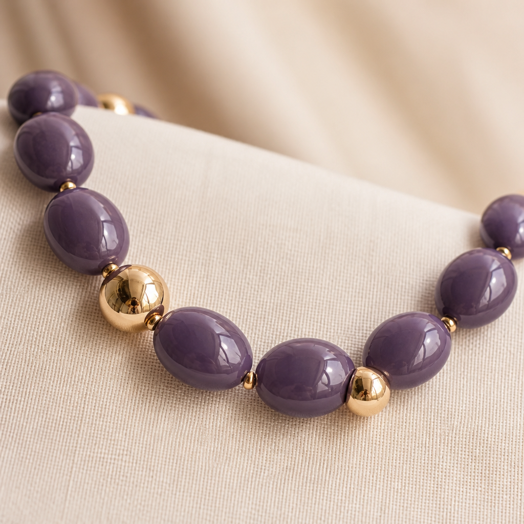 ZAG BIJOUX - COLLIER MAILLES OVALES ACÉTATE VIOLET - NEW MODEL HIVER 2026