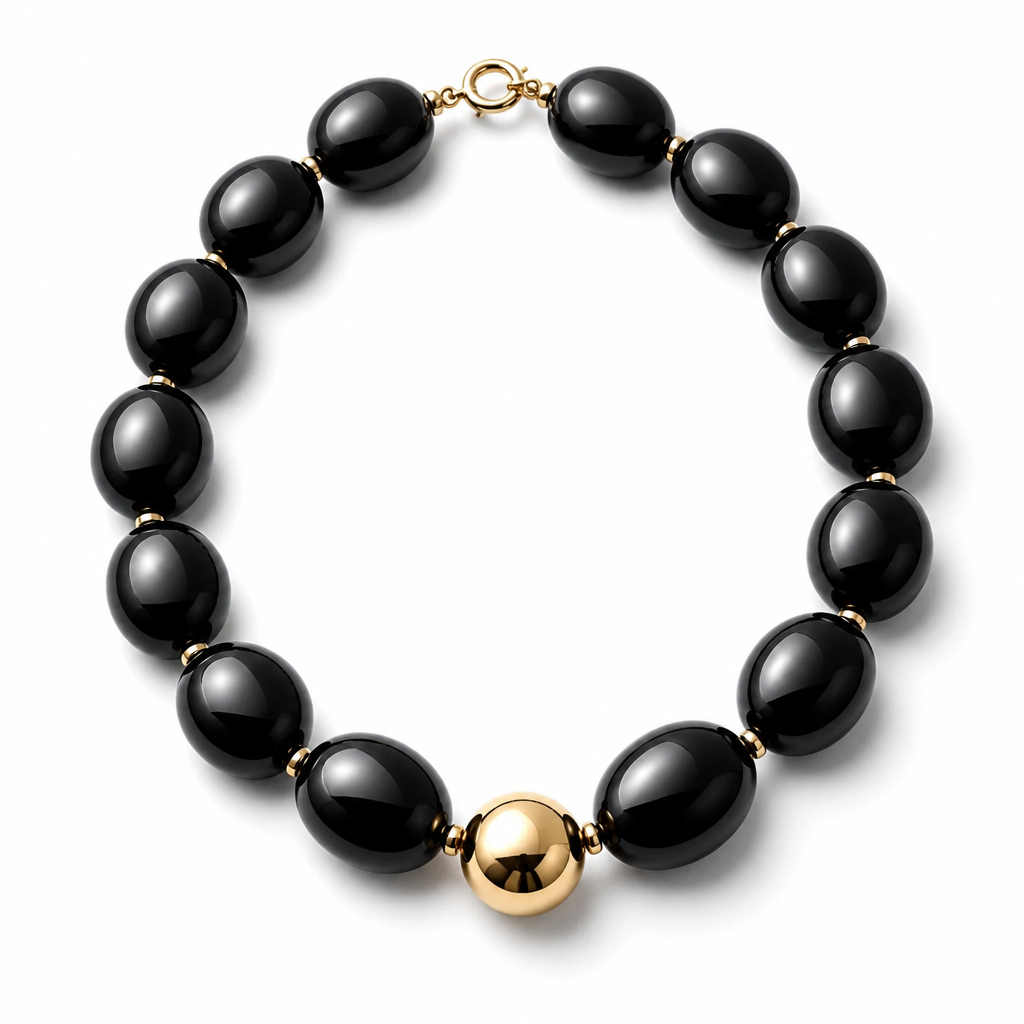 ZAG BIJOUX - COLLIER MAILLES OVALES ACÉTATE NOIR - NEW MODELE HIVER 2026