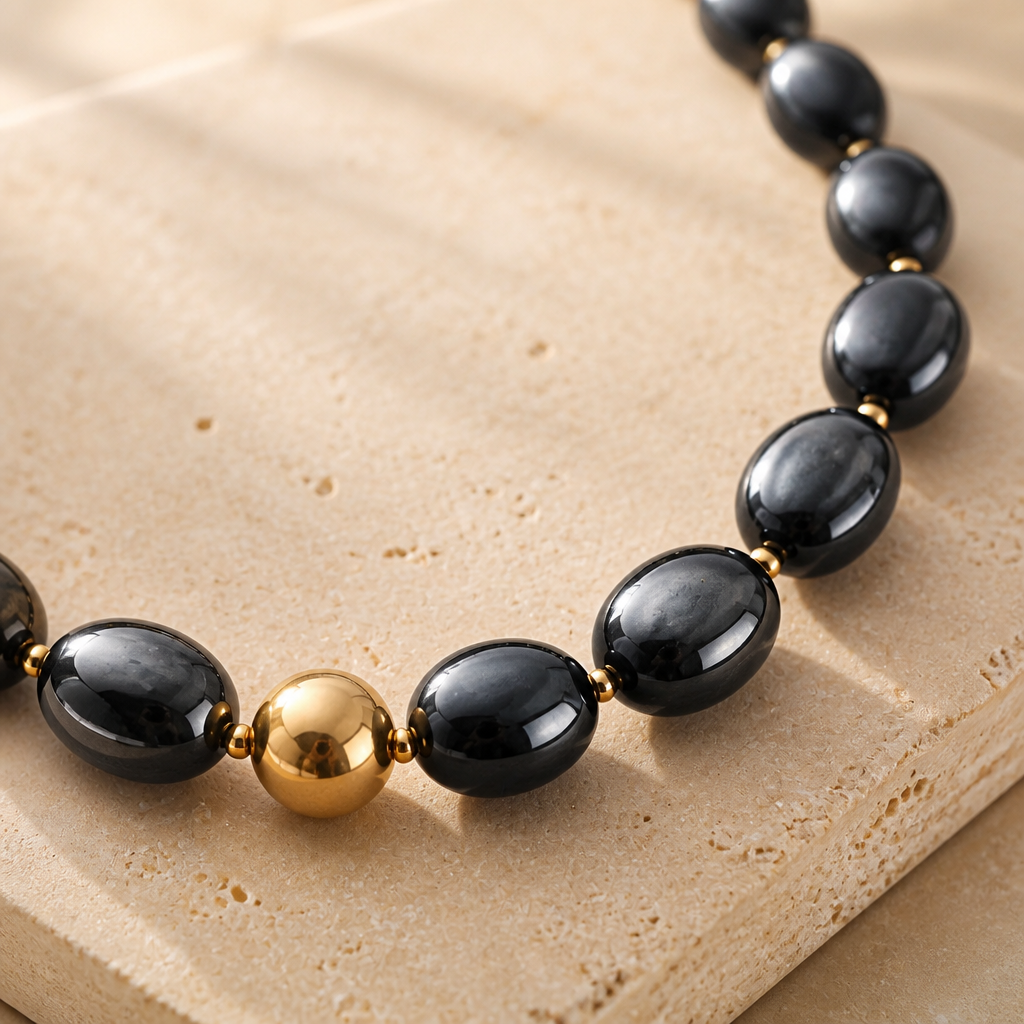 ZAG BIJOUX - COLLIER MAILLES OVALES ACÉTATE NOIR - NEW MODELE HIVER 2026