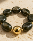 ZAG BIJOUX - BRACELET MAILLES OVALES ACETATE NOIR REFLETS VERTS - NEW MODEL HIVER 2026