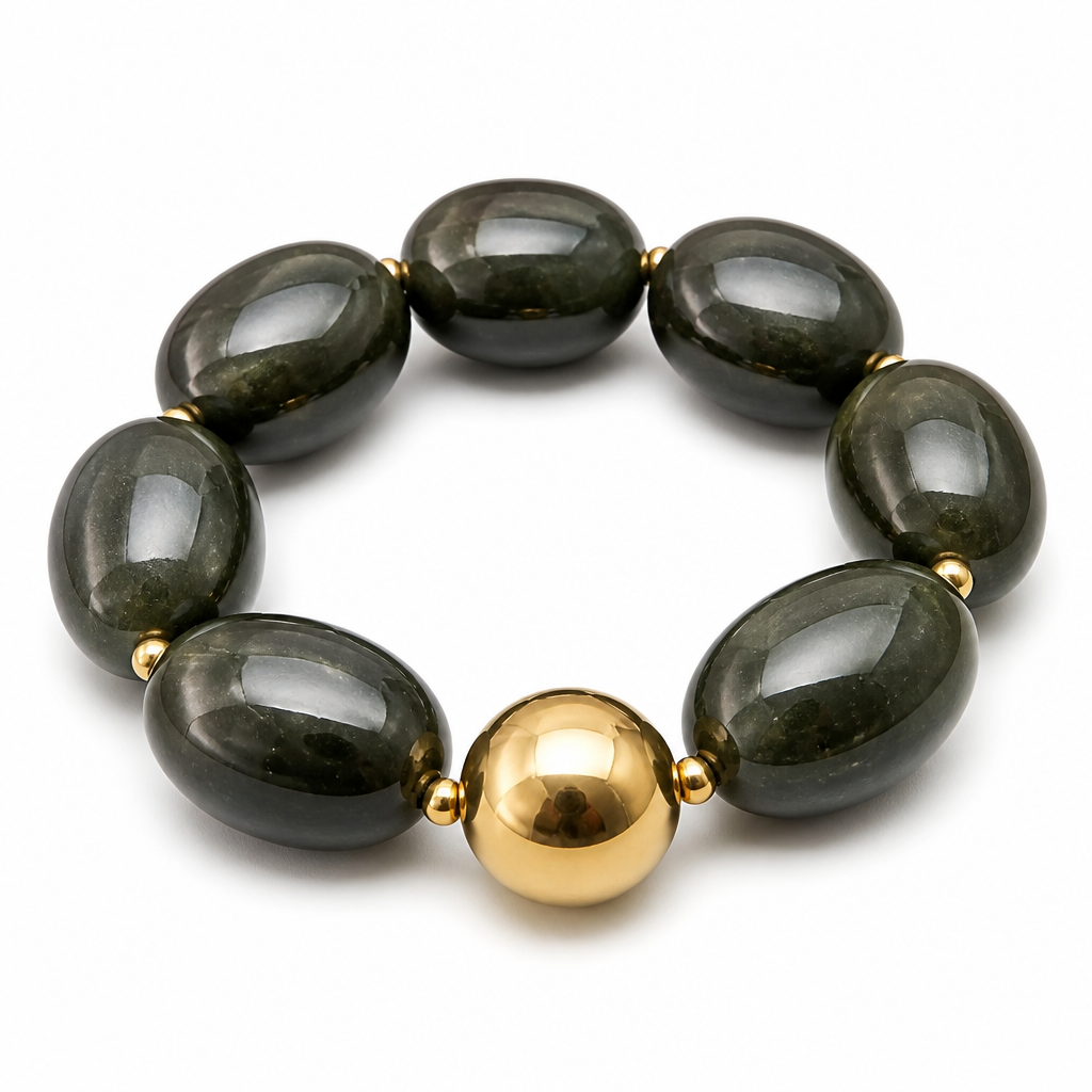 ZAG BIJOUX - BRACELET MAILLES OVALES ACETATE NOIR REFLETS VERTS - NEW MODEL HIVER 2026