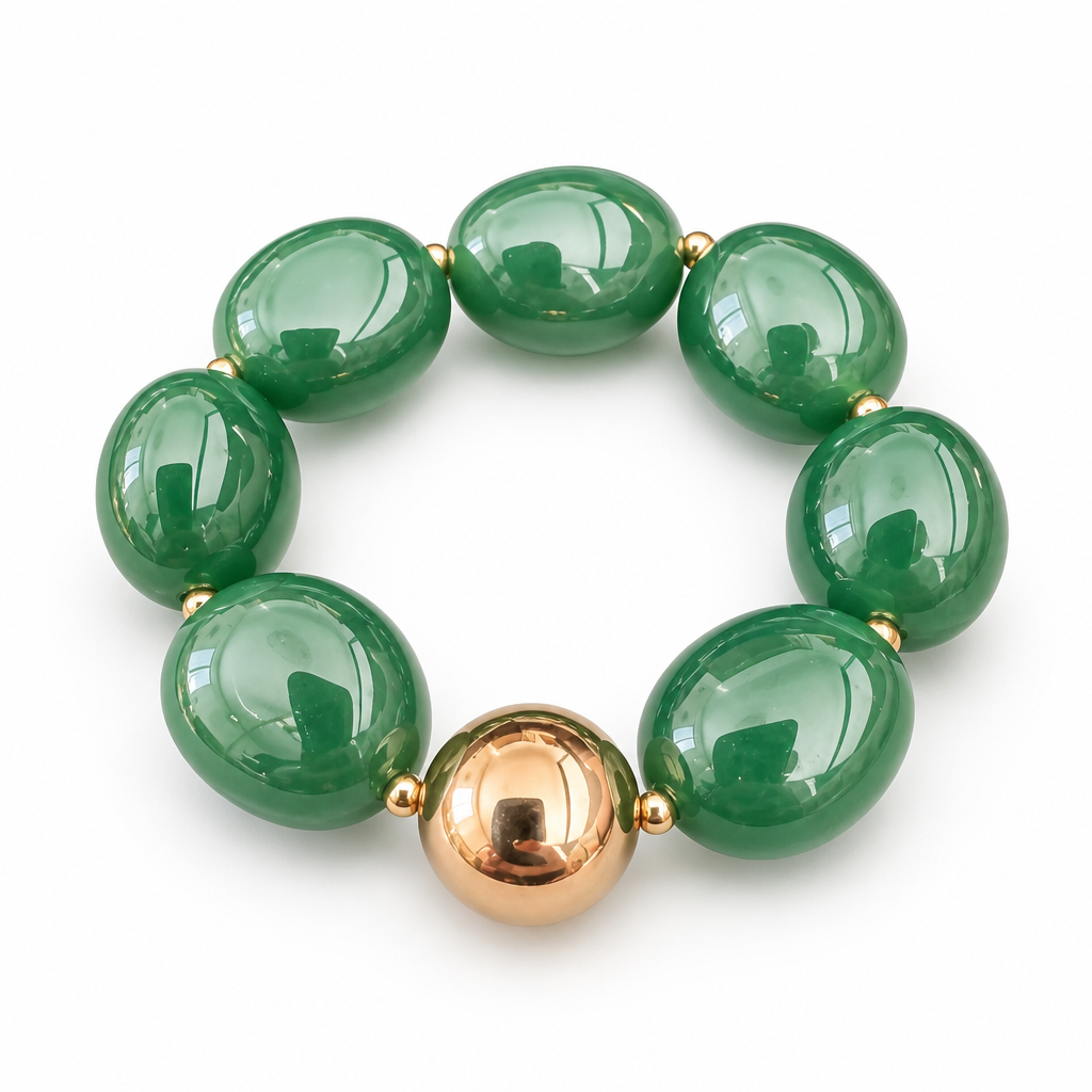ZAG BIJOUX - BRACELET MAILLES OVALES ACÉTATE VERT EMERAUDE - NEW MODEL HIVER 2026