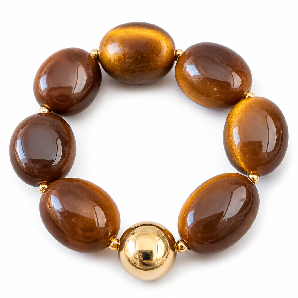 ZAG BIJOUX - BRACELET MAILLES OVALES ACÉTATE MARRON - NEW MODEL HIVER 2026