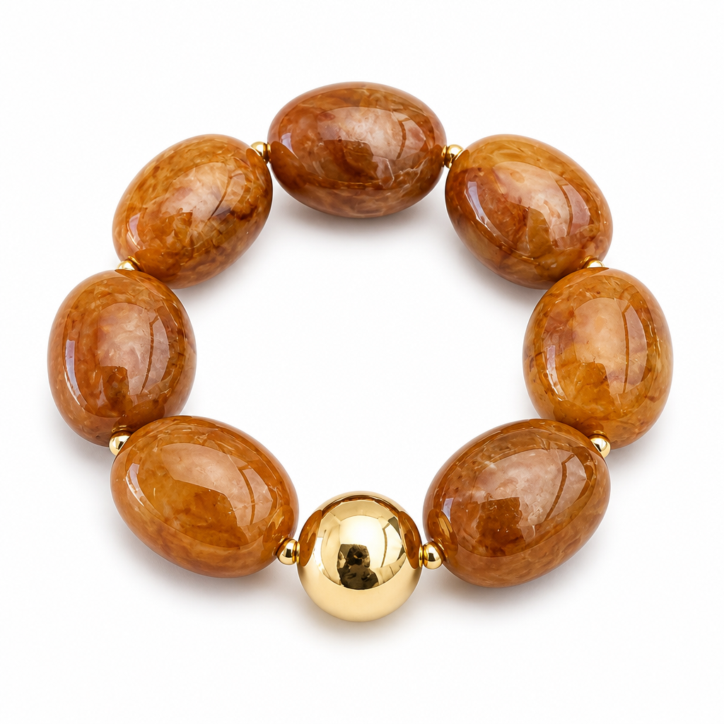 ZAG BIJOUX - BRACELET MAILLES AVOCALES ACÉTATE ORANGE - NEW MODEL HIVER 2026