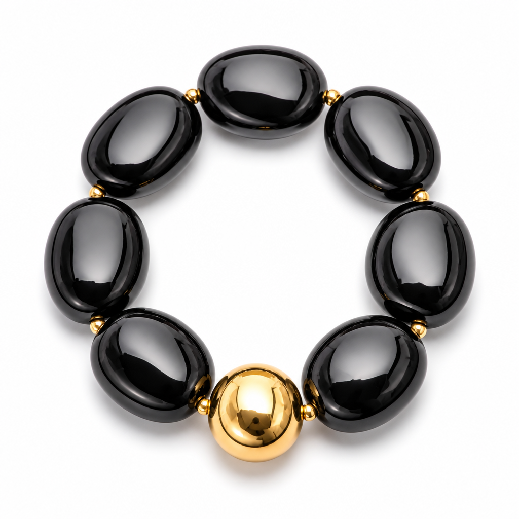 ZAG BIJOUX - BRACELET MAILLES OVALES ACÉTATE NOIR - NEW MODEL HIVER 2026