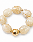 ZAG BIJOUX - BRACELET MAILLES OVALES ACÉTATE BEIGE MARBRÉ - NEW MODEL HIVER 2026