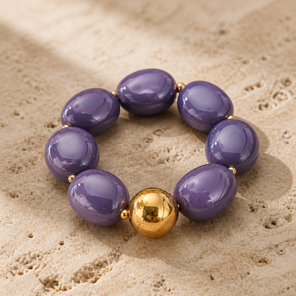 ZAG BIJOUX - BRACELET MAILLES OVALES ACÉTATE VIOLET - NEW MODEL HIVER 2026
