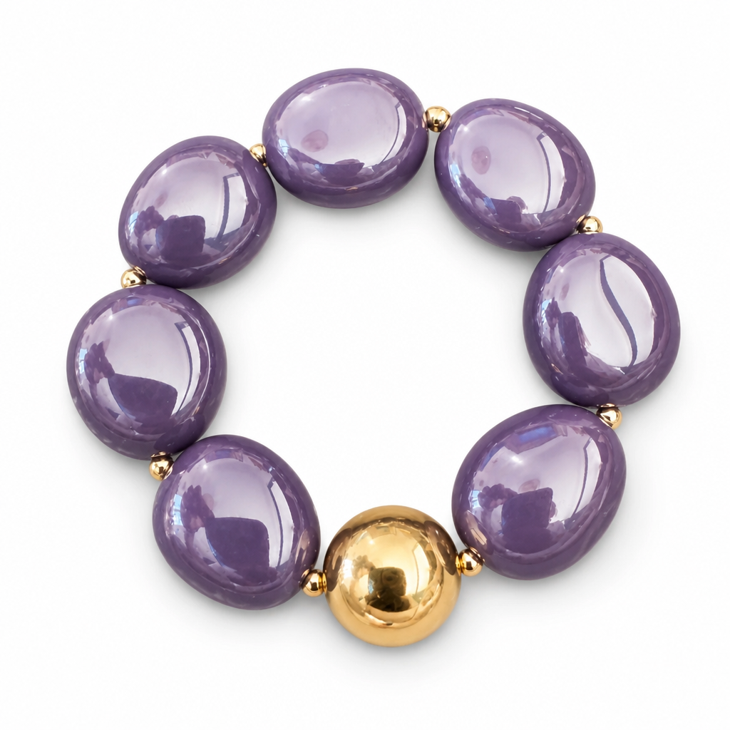ZAG BIJOUX - BRACELET MAILLES OVALES ACÉTATE VIOLET - NEW MODEL HIVER 2026