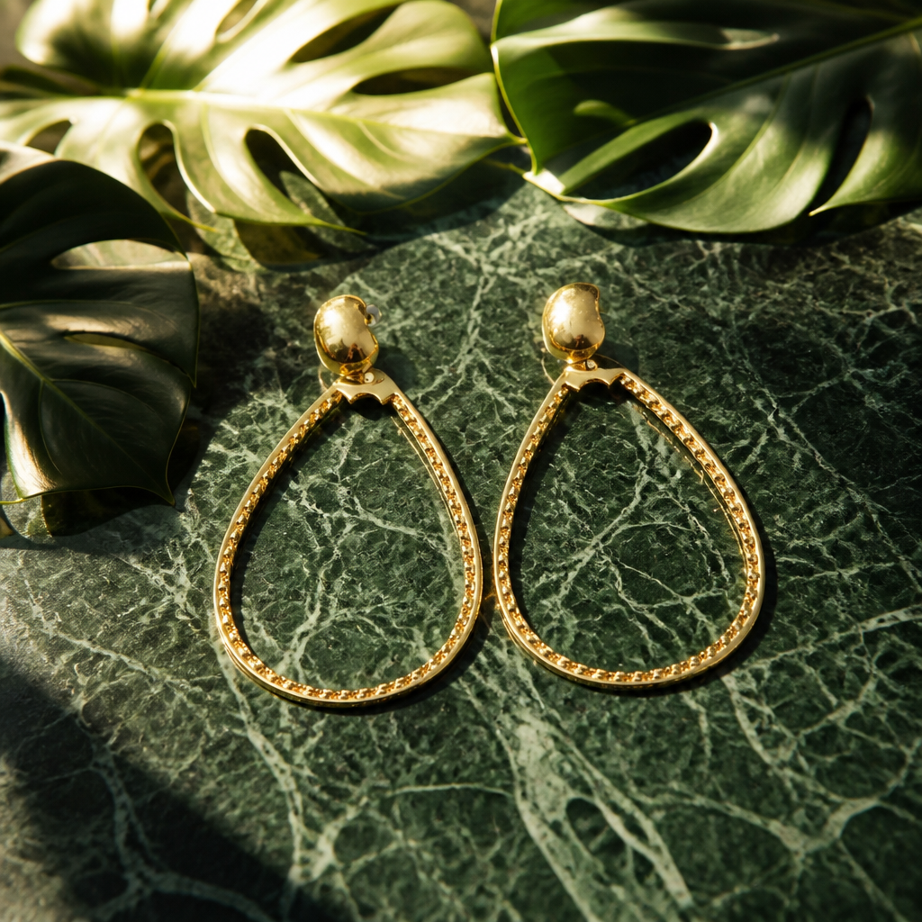 ZAG BIJOUX - BOUCLES D'OREILLES FORME GOUTTES MARTELÉES DORÉES