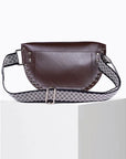 CRAIE STUDIO - Sac banane smile clou en cuir structuré python choco