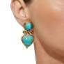 GAS BIJOUX - Boucles d'oreilles Colorado dorées turquoise métal doré à l'or fin