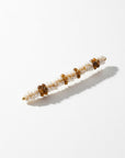 GAS BIJOUX - BRACELET LYRE GM doré à l'or fin - Nacre blanche et oeil de tigre