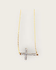 Mademoiselle OUPS - Collier CORPUS CRAZY - Grande croix émaillée horizontale - ARGENTÉ