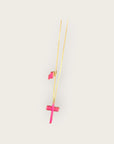 Mademoiselle OUPS - Sautoir CORPUS CRAZY - Grande croix émaillée - ROSE FLUO