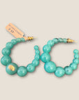 GAS BIJOUX - Boucles d'oreilles créoles Andy petit modèle acétate dorées - Vert