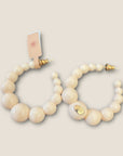 GAS BIJOUX - Boucles d'oreilles créoles Andy petit modèle acétate dorées - Beige