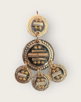 GAS BIJOUX - Boucles d'oreilles sequin dorées métal doré à l'or fin MOTIF RARE