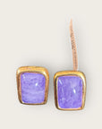 GAS BIJOUX - Boucles d'oreilles TOTEM dorées à l'or fin - Améthyste