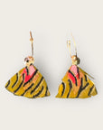 GAS BIJOUX - Boucles d'oreilles créoles BERMUDES - Tons moutarde et rose