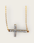 Mademoiselle OUPS - Collier CORPUS CRAZY - Grande croix émaillée horizontale - ARGENTÉ