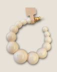 GAS BIJOUX - Boucles d'oreilles créoles Andy petit modèle acétate dorées - Beige