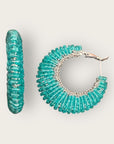 GAS BIJOUX - Boucles d'oreilles Izzia perle grand modèle argent - turquoise