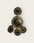 GAS BIJOUX - Boucles d'oreilles SEQUIN ILLUSION deux rangs métal doré à l'or fin