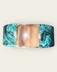 GAS BIJOUX - Bracelet ARTY bis acétate vert et marron