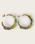 GAS BIJOUX - Boucles d’oreilles OREA dorées à l’or fin - Tons de verts