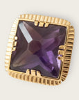 GAS BIJOUX - Bague ARTY chevalière dorée à l’or fin - Améthyste - Taille M