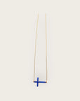 Mademoiselle OUPS - Collier CORPUS CRAZY - Grande croix émaillée horizontale - BLEU